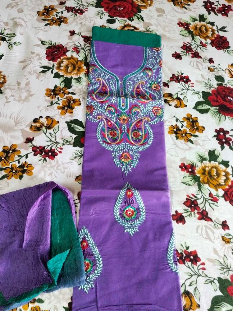 🎀Embroidered Purple &amp; Green Salwar Suit🎀