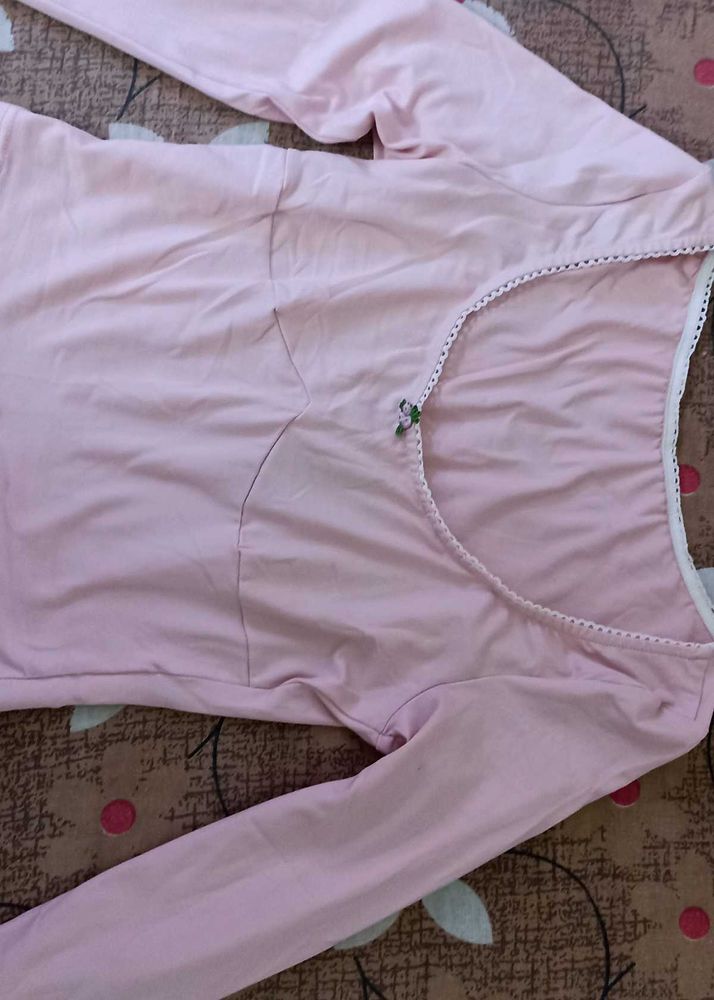 Cute Pink Long Sleeve Top