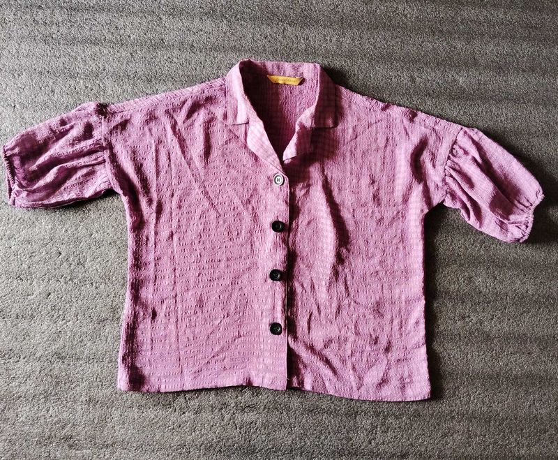 Mauve Button-Down Top