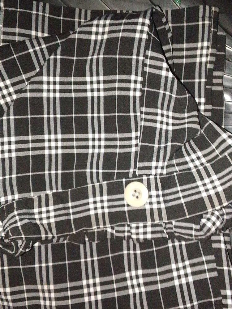Black &amp; White Plaid Skirt