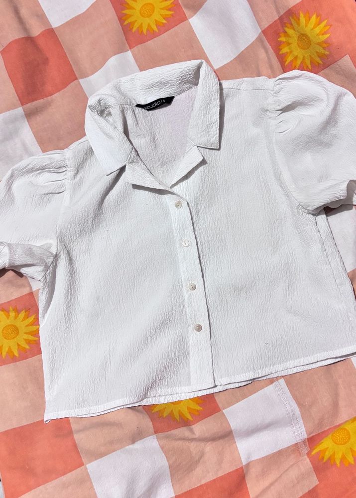 zudio short white shirt