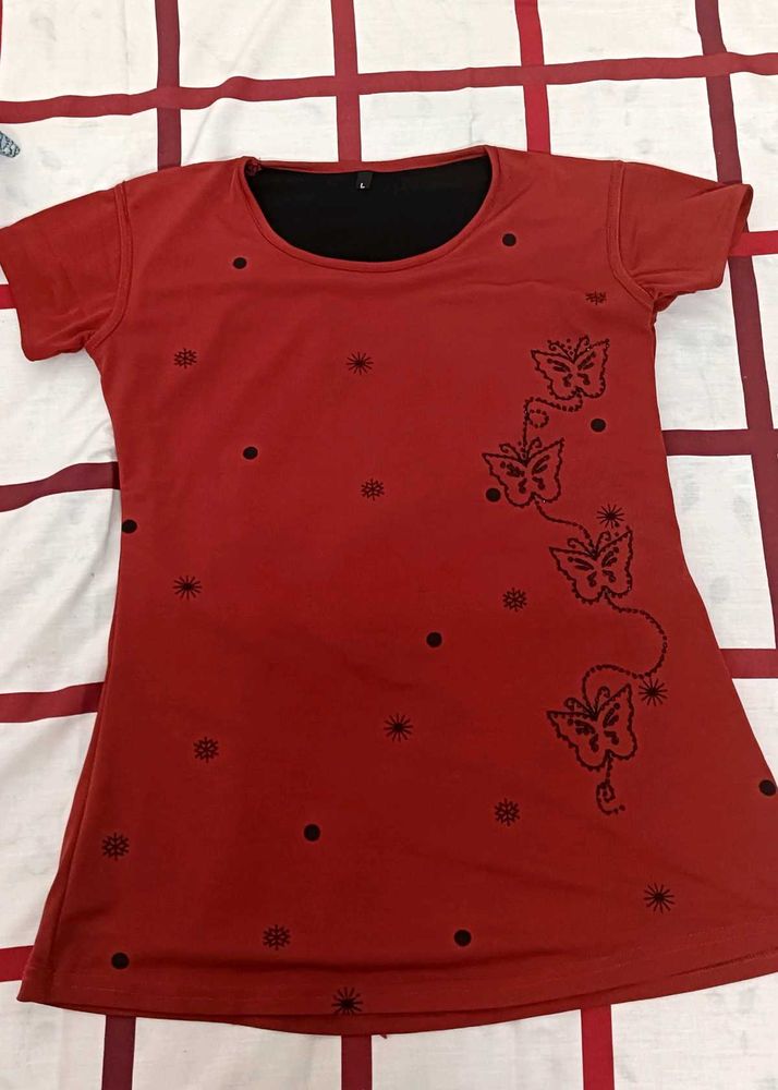 Rust Butterfly Embellished Top