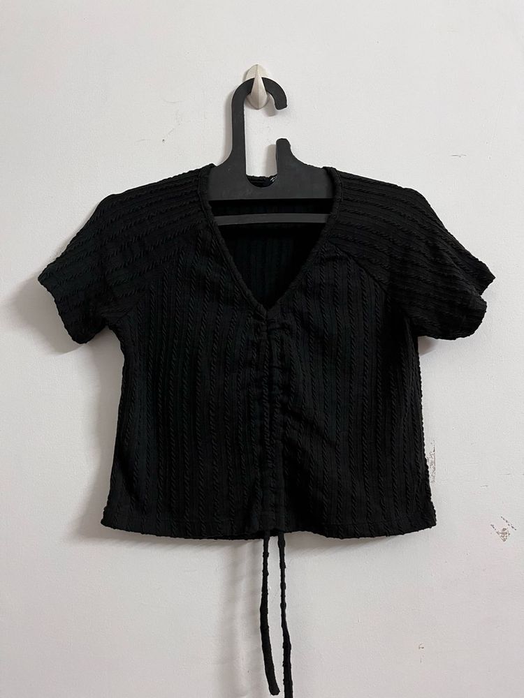 Black V-Neck Top