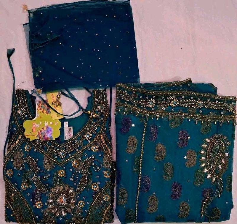 Teal Embellished Lehenga Choli
