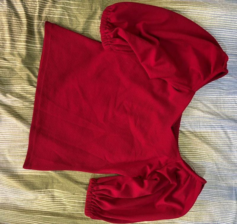 Red Puff Sleeve Top