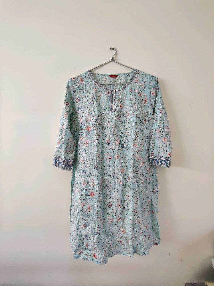 Elegant Blue Printed Kurta