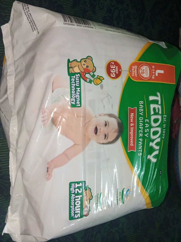 Teddy Easy Baby Diaper Pants - Large (28 Count)