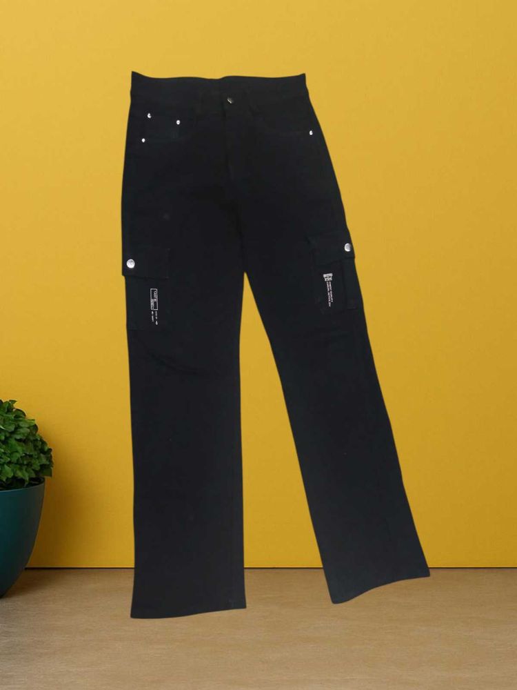 N@35 Size-28 Black Cargo Pants