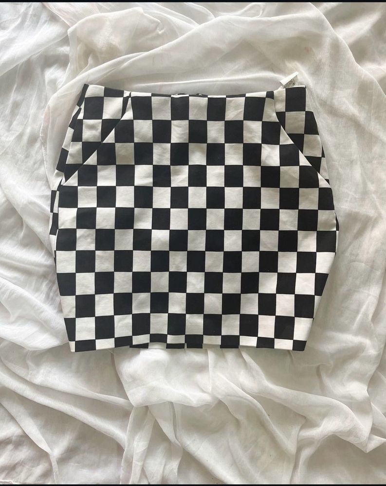 ZARA Checkered Skirt