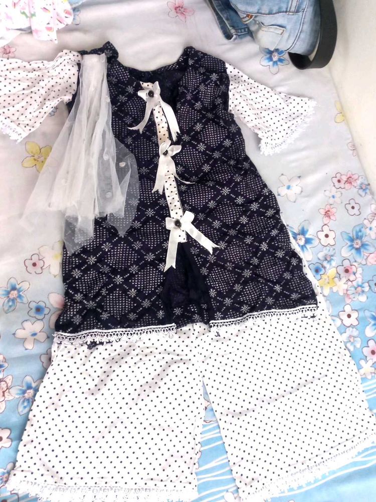 Chic Polka Dot &amp; Patterned Ethnic 2-Piece Outfit