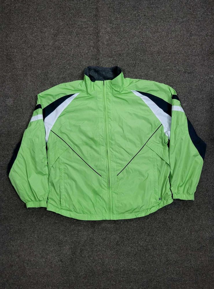 Vintage Lime Green Windbreaker Jacket