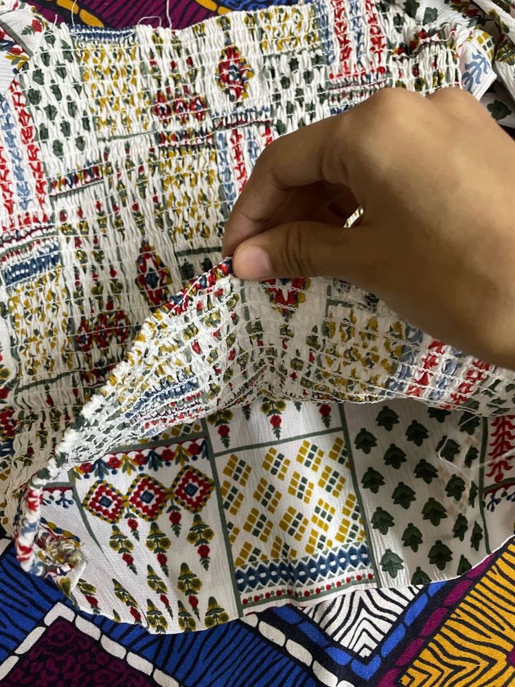 Patterned White Top