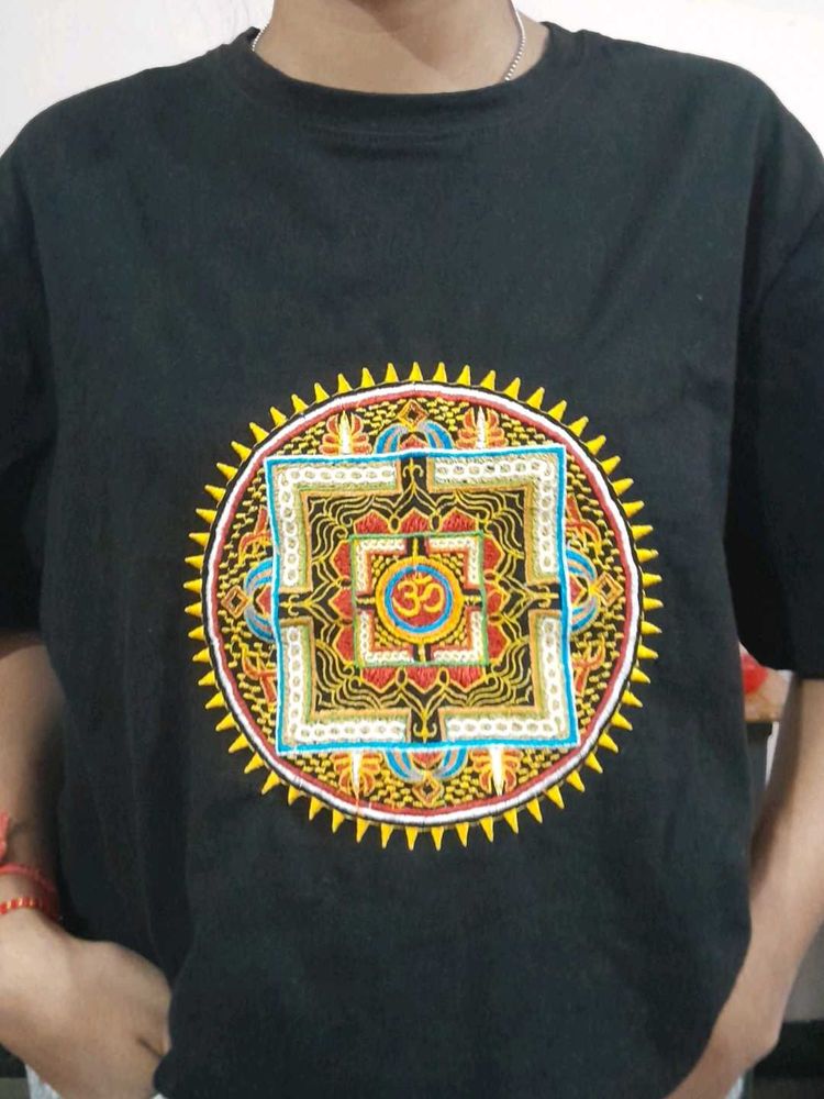 Embroidered Mandala T-shirt