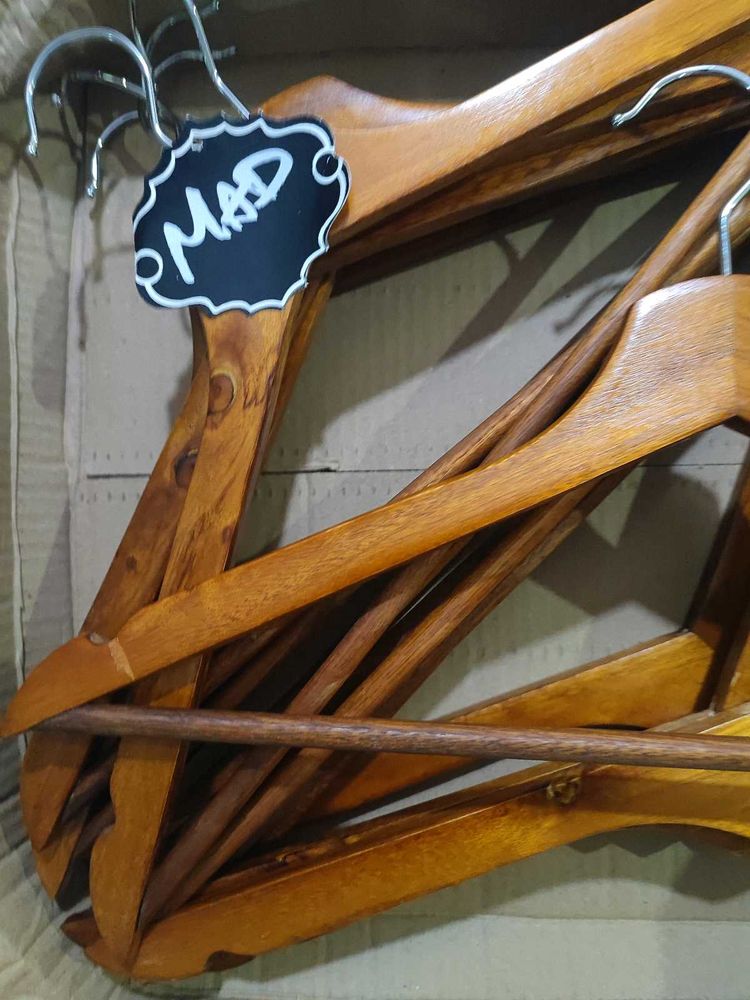 Pack of 5 Original Wooden Clothes Hangers