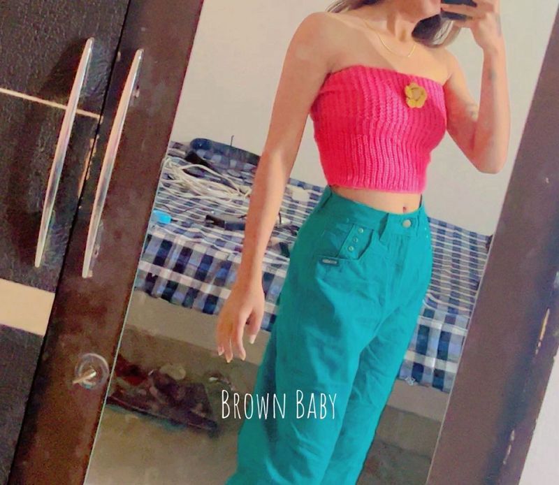 Pink Knitted Tube Top