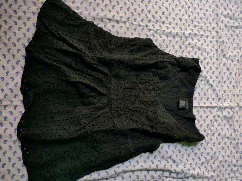 Black Peplum Cute Top