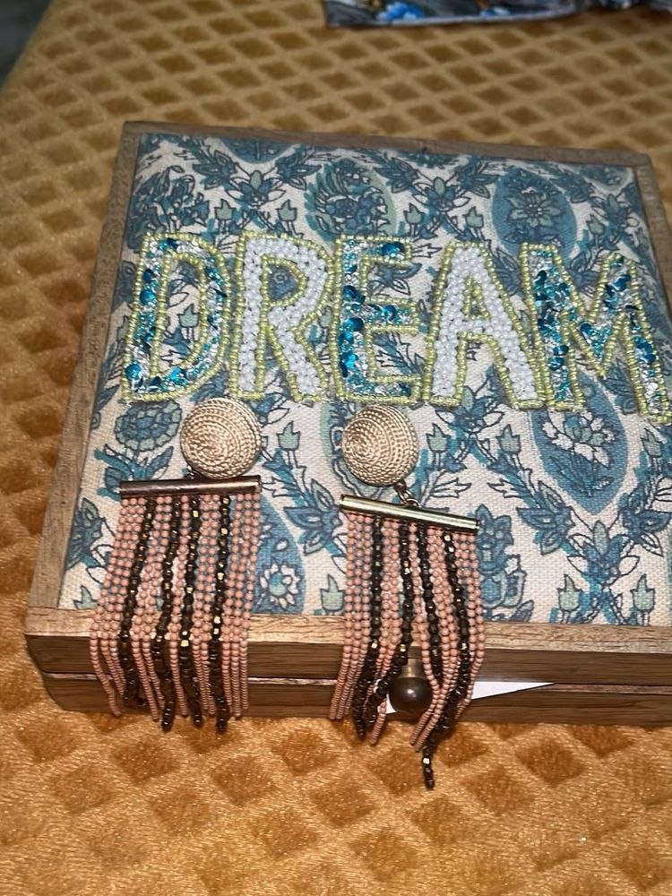 Fringe Beaded Statement Earrings