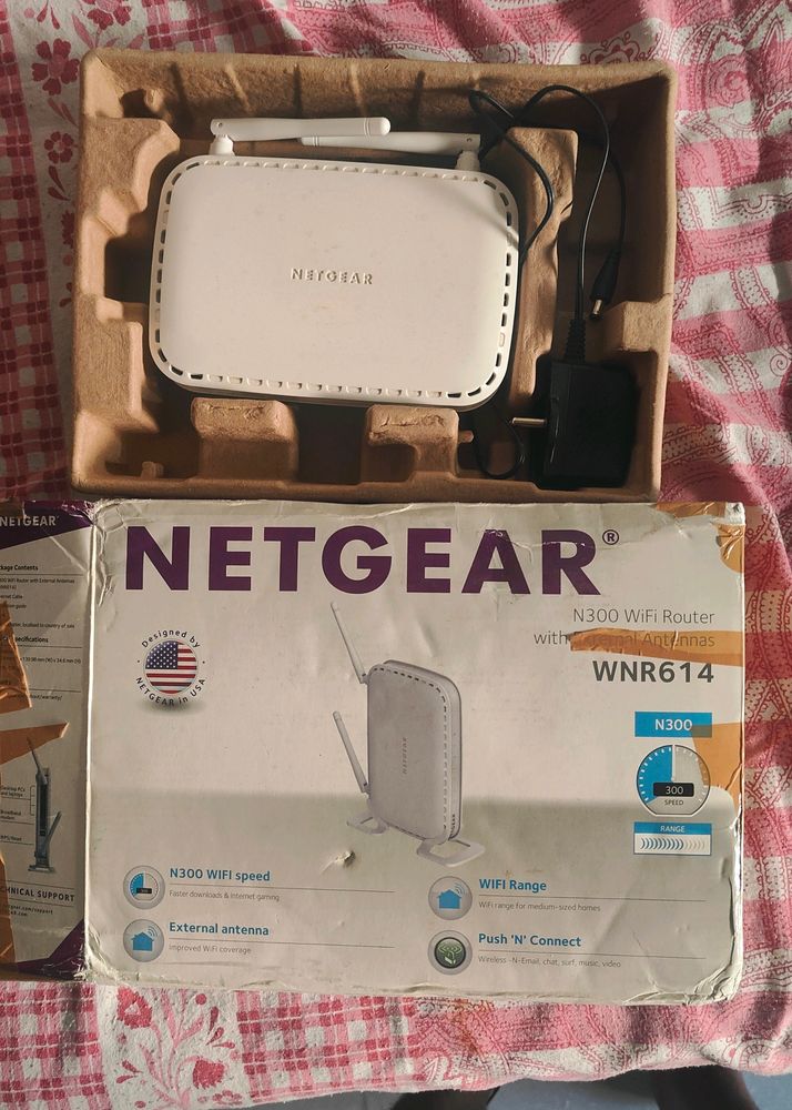 Netgear Wifi Router WNR614 Dual antenna