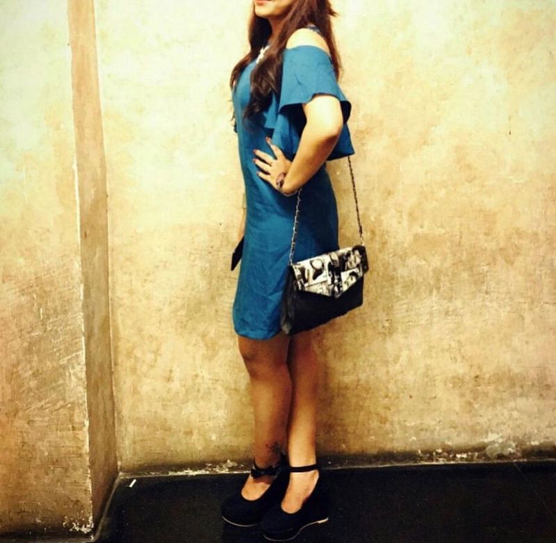 Chic Teal Cold-Shoulder Dress