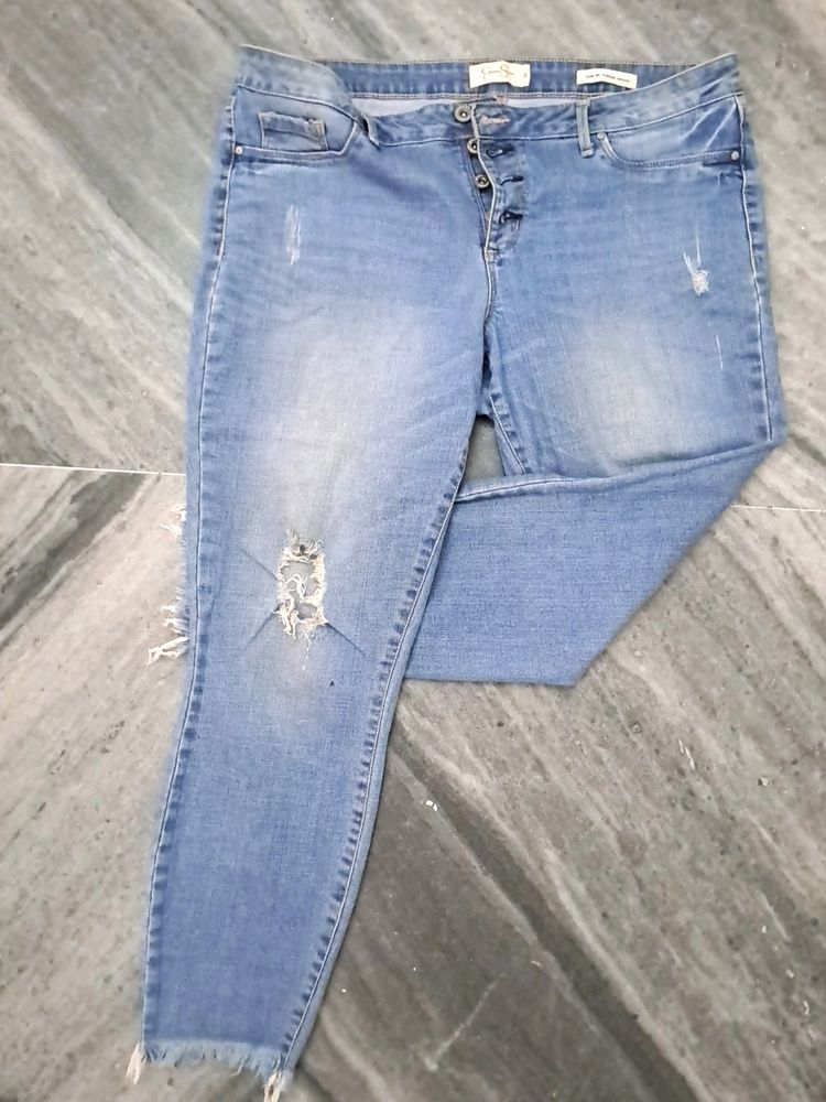 High Waisted Ripped Mom Jeans