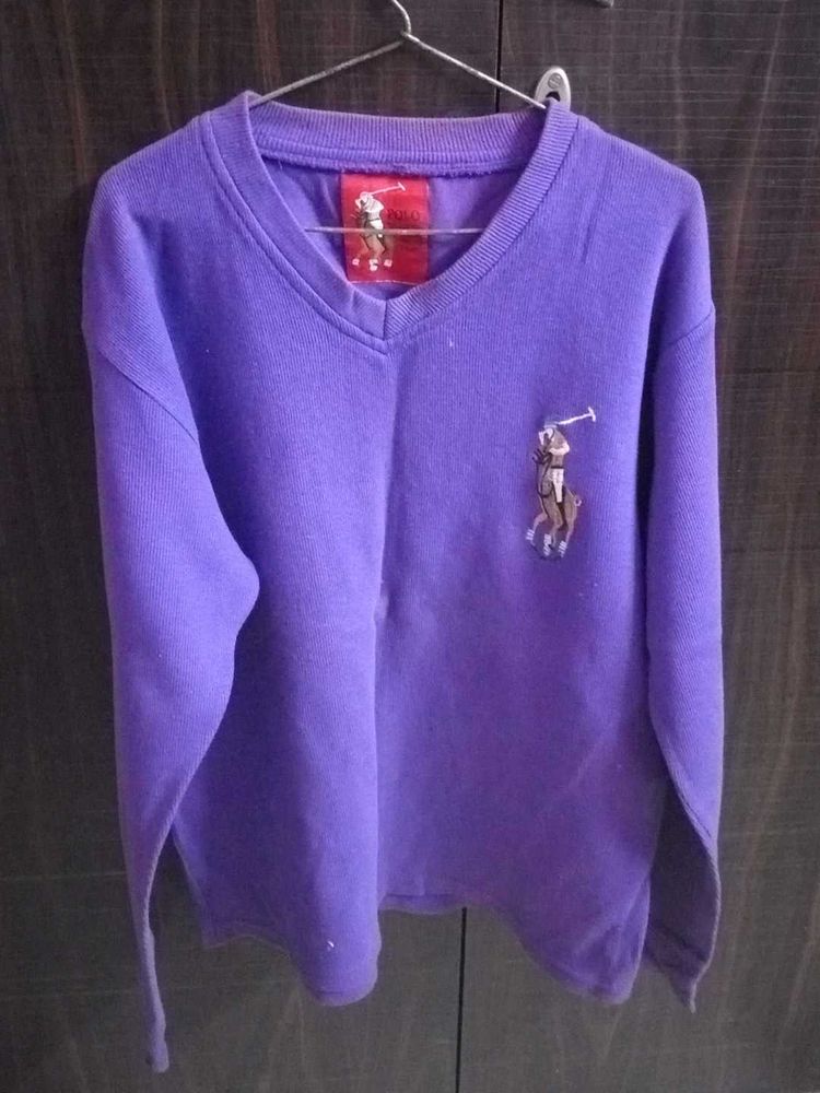 Purple V-Neck Sweater
