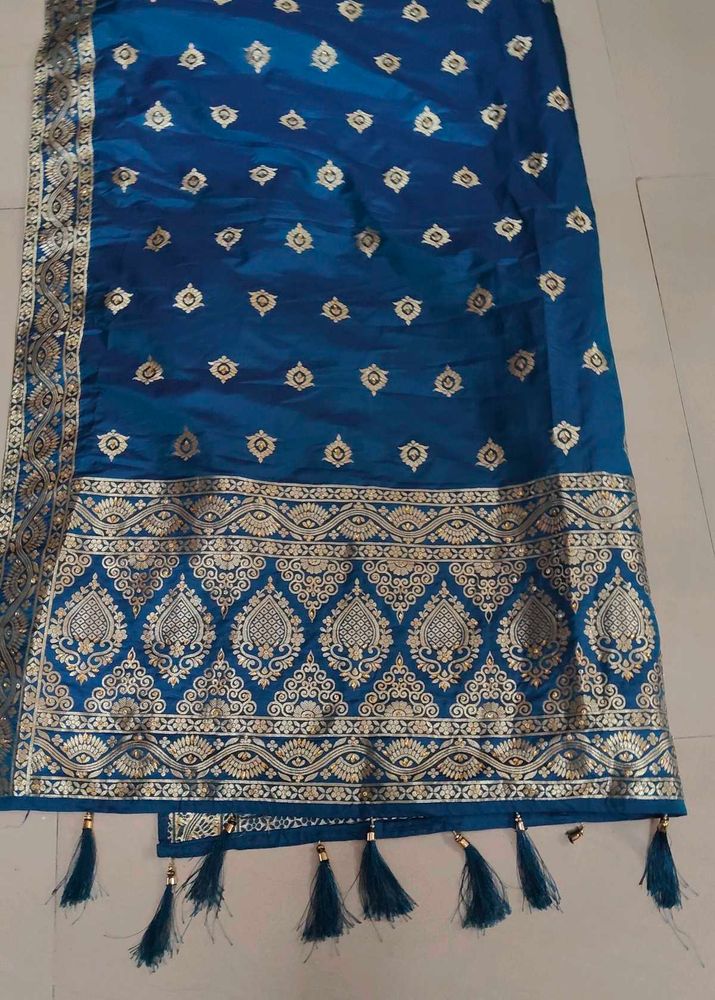 heavy Banarasi silk dupatta
