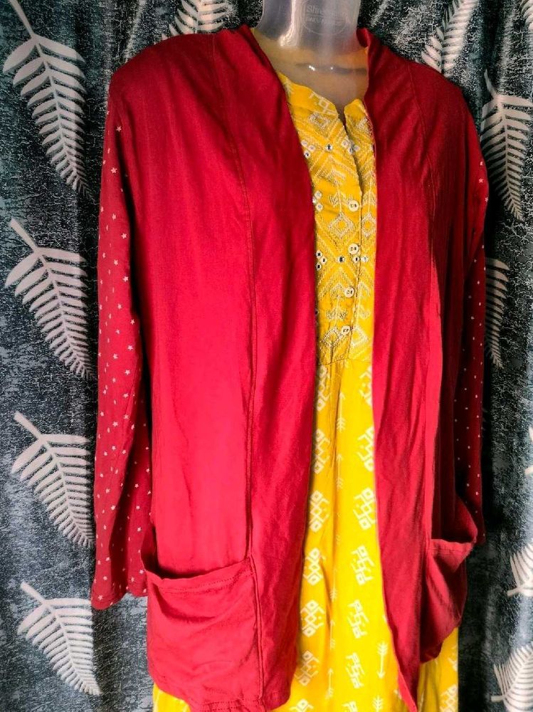 New Unused Red Shrug With Two Pocket