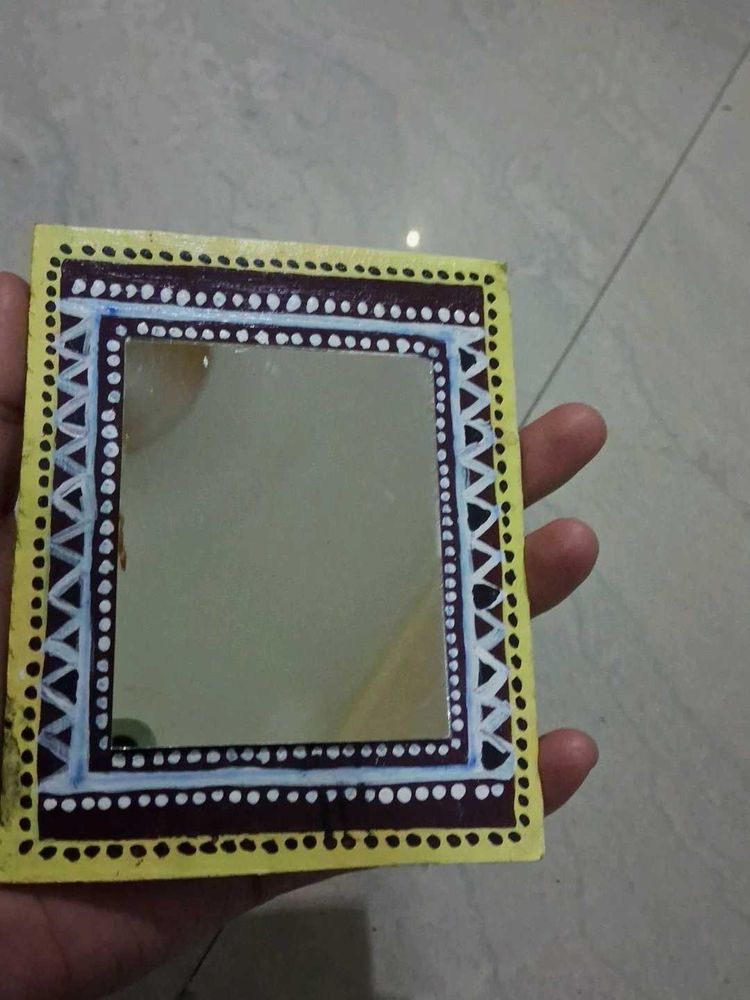 Hand Crafted Astatic Mirror With Mandela Art