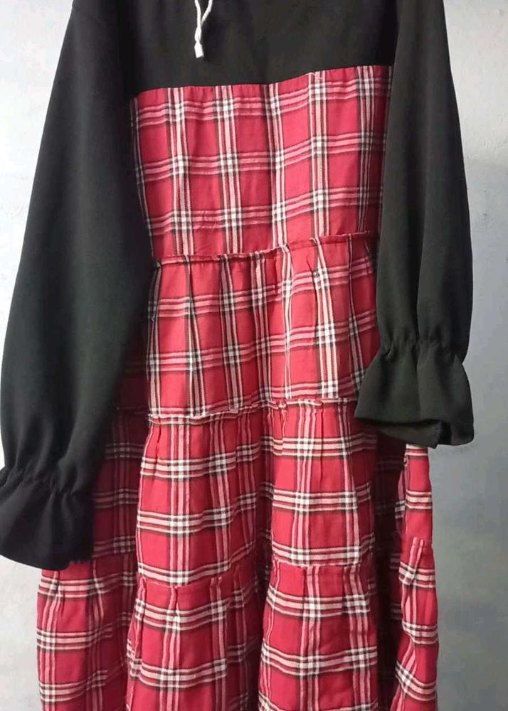 cotton check dress