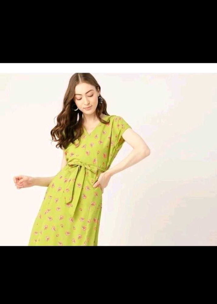 Korean Pinteresty Floral Green Dress