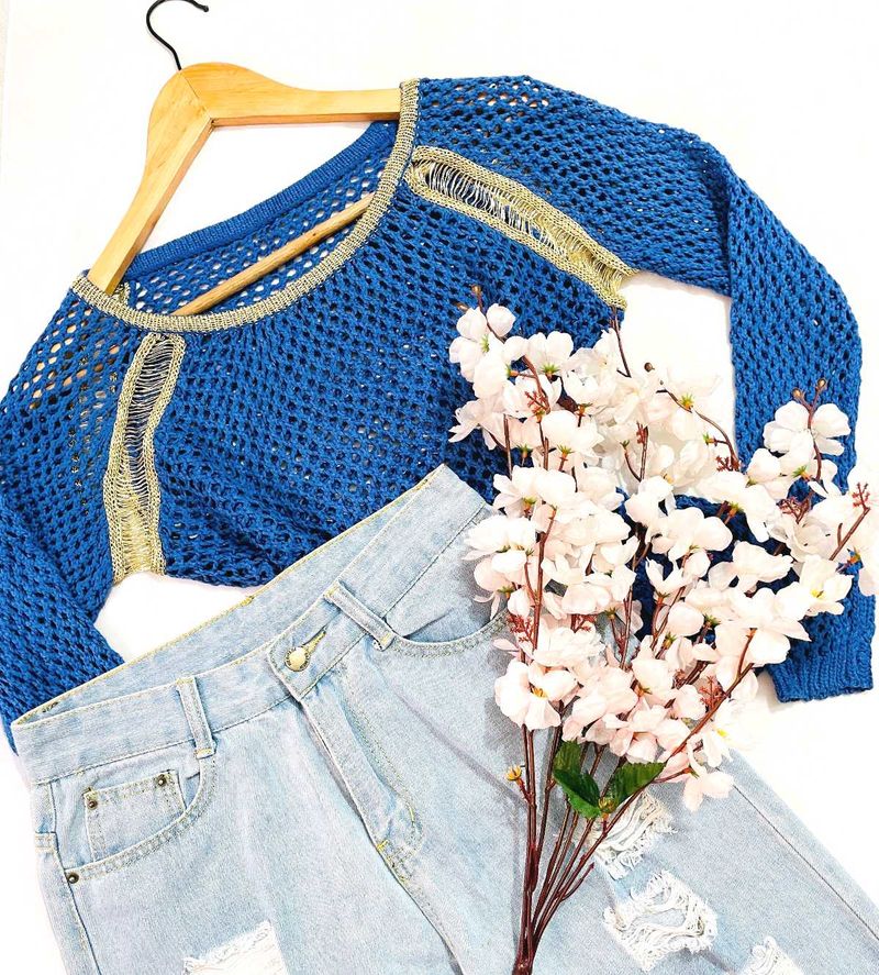 Pinterest Crochet Blue Pullover D