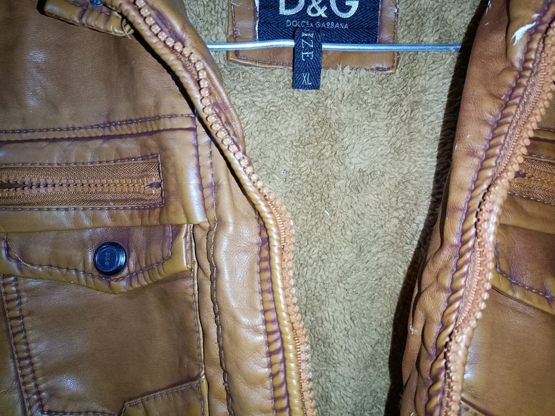 D&amp;G Brown Heavy Leather Jacket 🧥