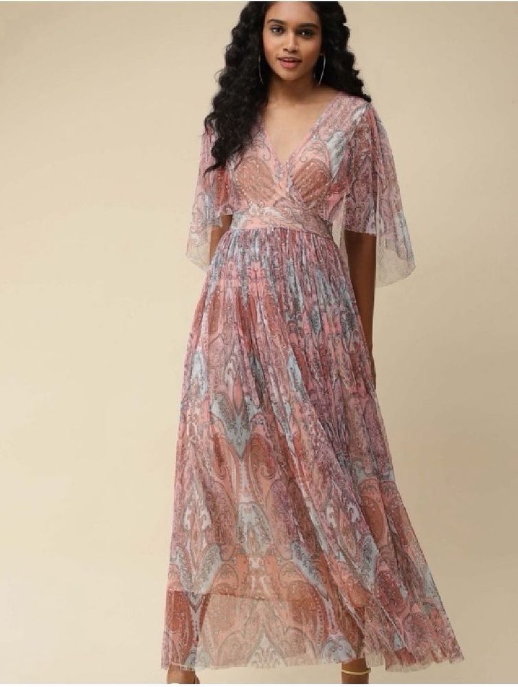 Label Ritu KumarPink Printed Maxi Dress