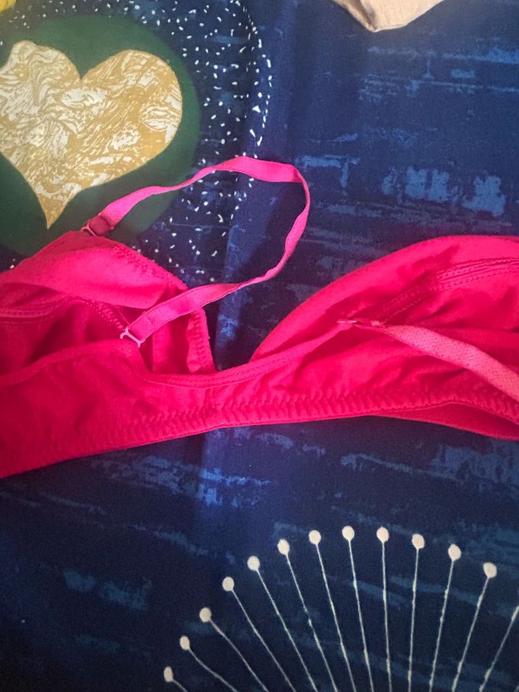 Pink &amp; red Bra and 2 panties Size-L
