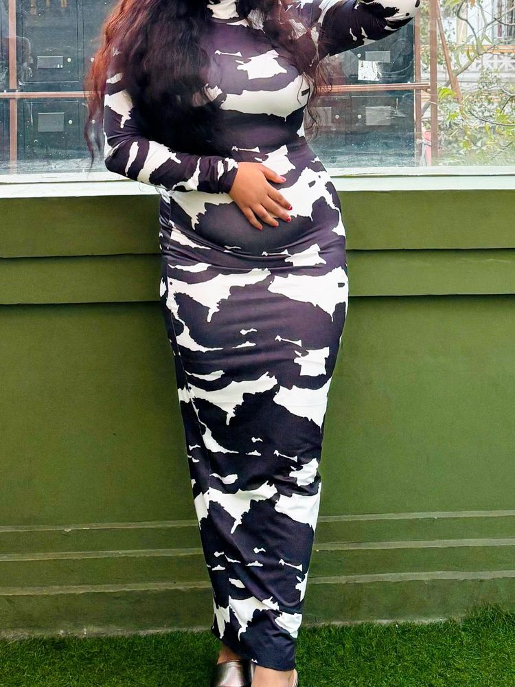 Stylish Printed Bodycon Dress