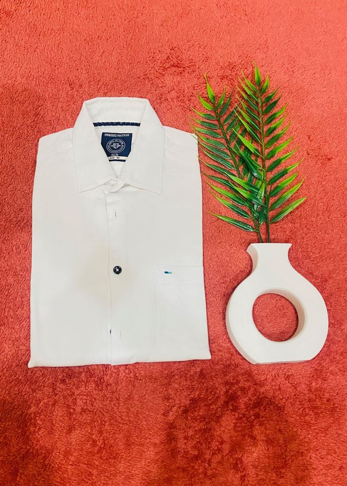 INDIGO NATION WHITE SHIRT (SIZE-40)