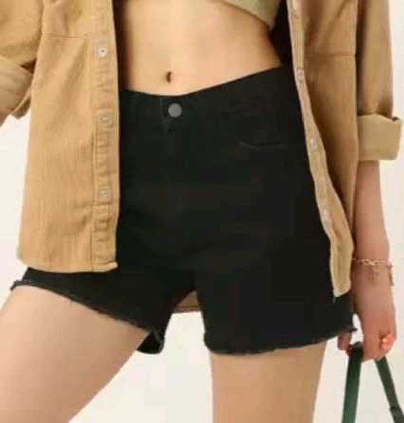 Black Denim Shorts