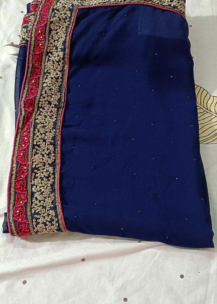 Elegant Navy Blue Saree