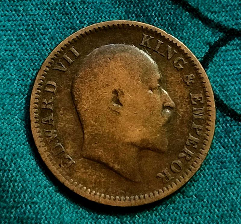 1 Quarter Anna King Edward Old Indian coin