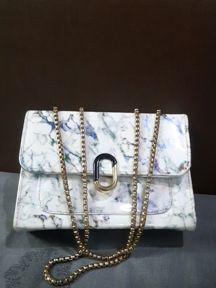 Shimmery White Hand Bag