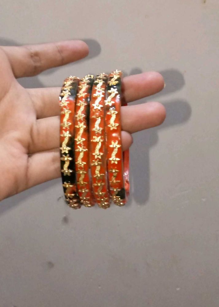Red &amp; Gold Indian Bangles