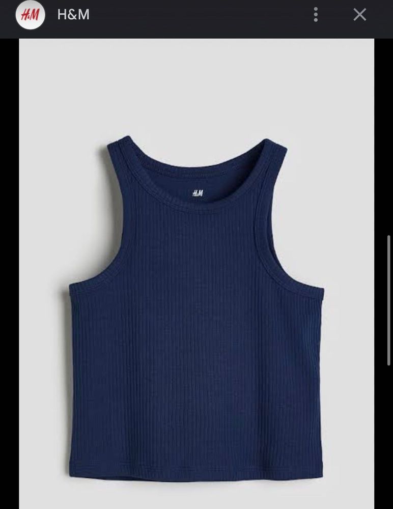H&amp;M Blue Ribbed Tank Top
