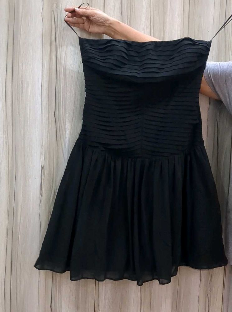 Black Strapless Mini Dress