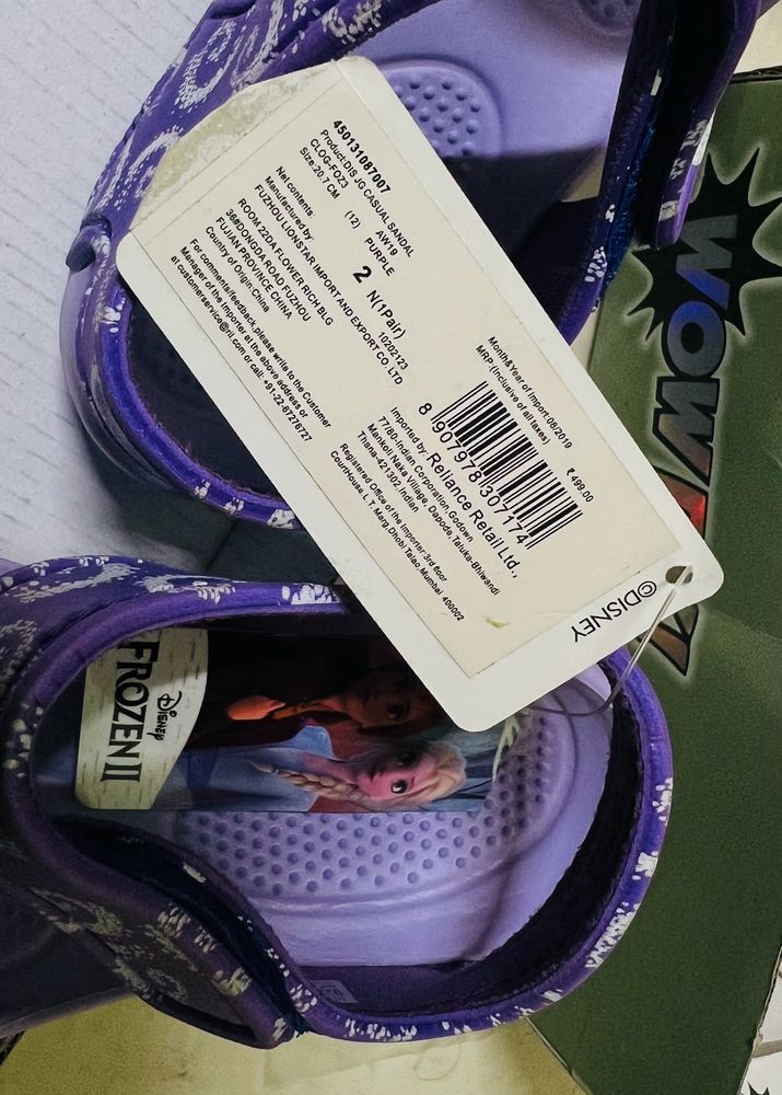 Disney Frozen Sandals With Velcro Closure