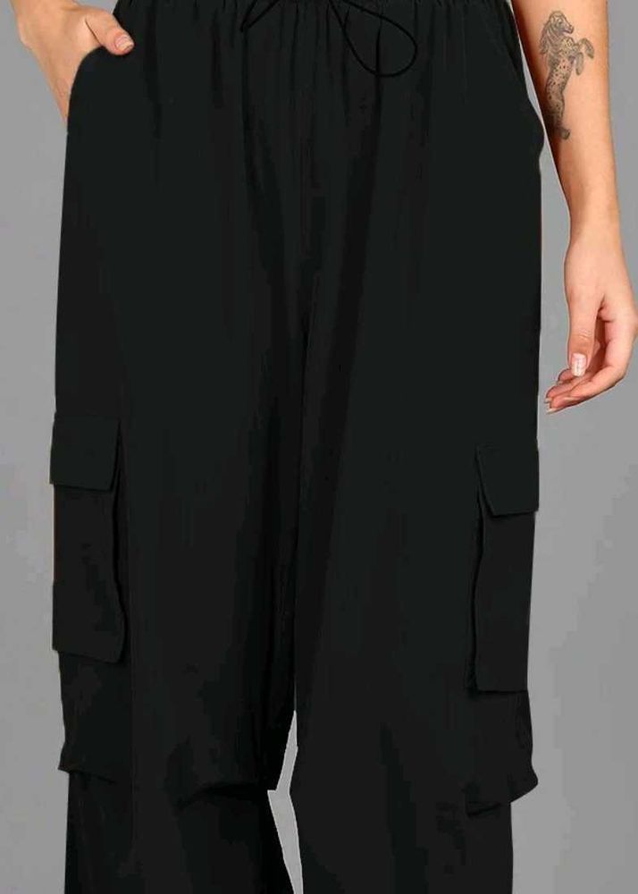 Black Elastic Waist Pants