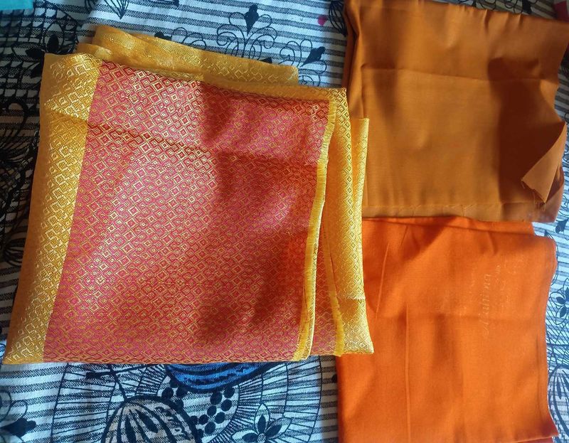 2 blouse piece and simple shawl combo