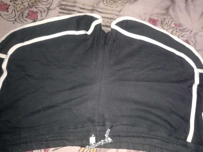 Black &amp; White Striped Shorts