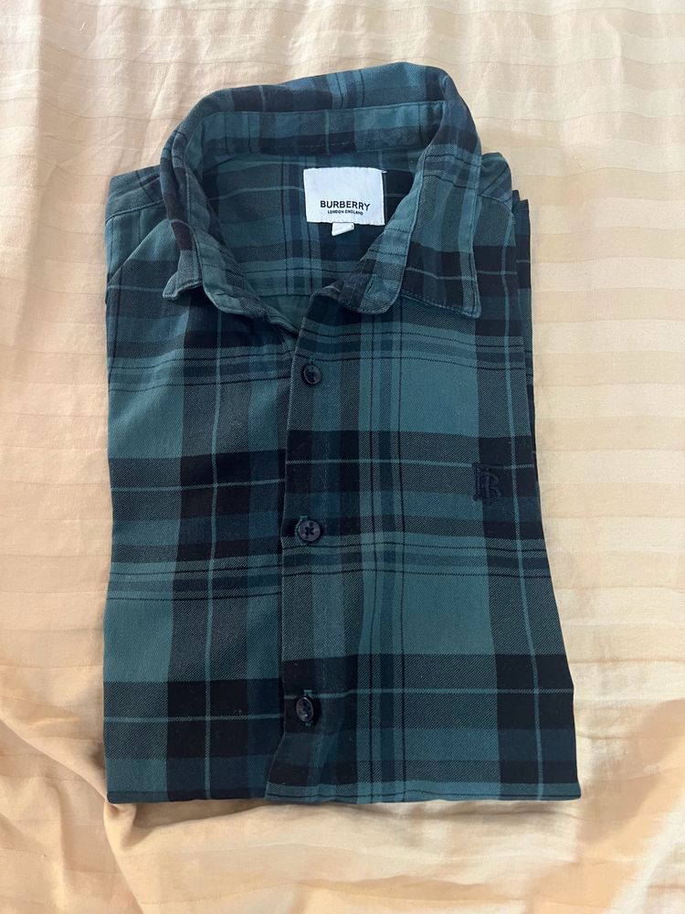 Burberry Green Striped Casual shirt