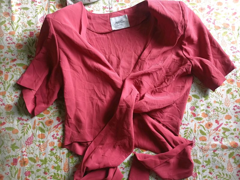 Crop Top With Self Tie Up
