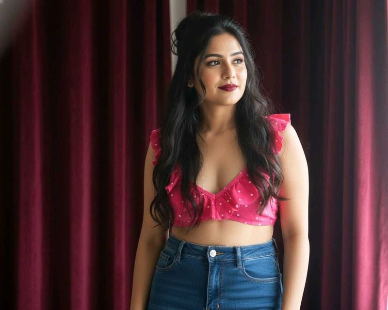 Pink Polka Dot Crop Top